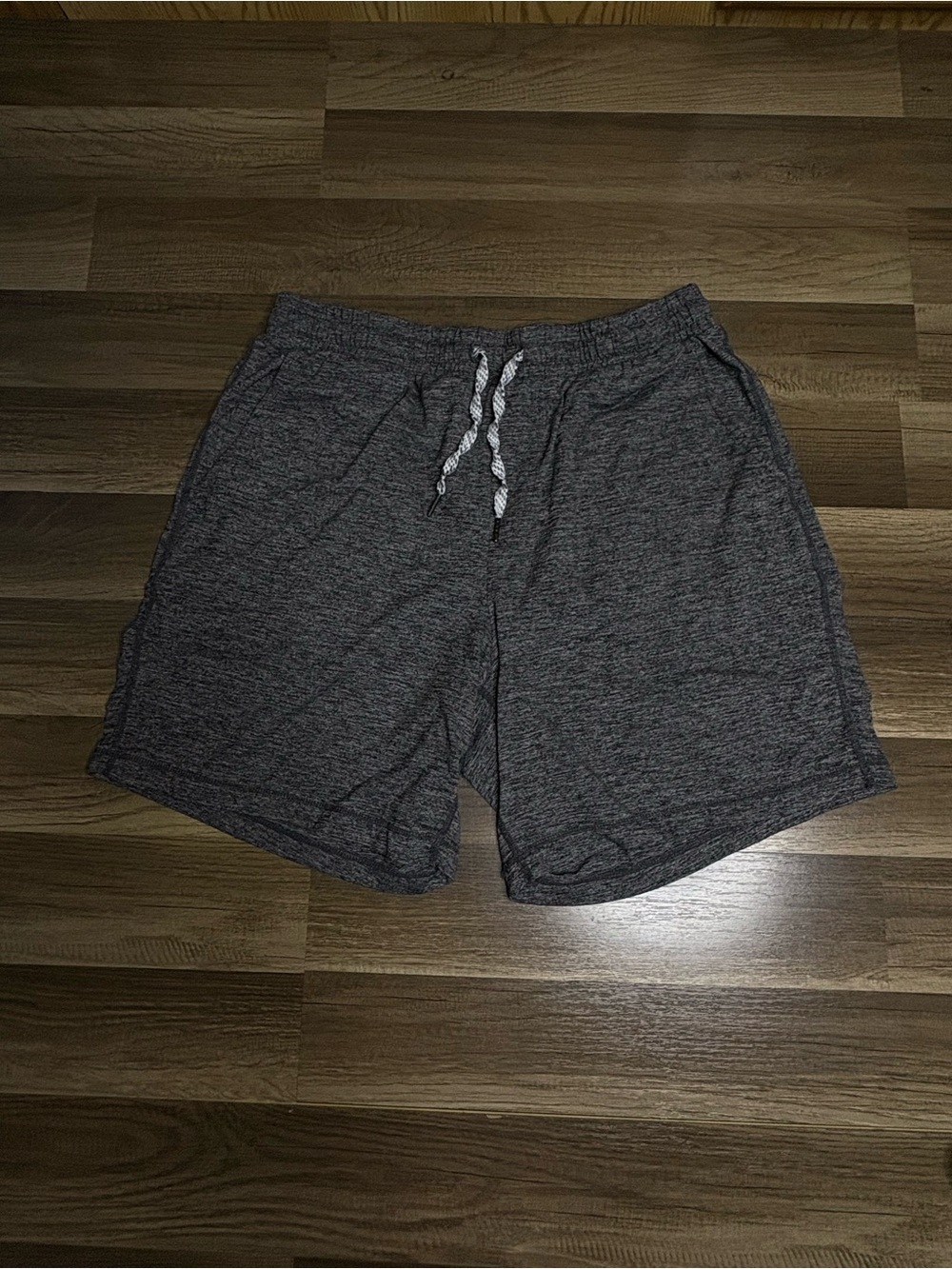 Men's Heather Gray Athletic Lounge Shorts with Drawstring
